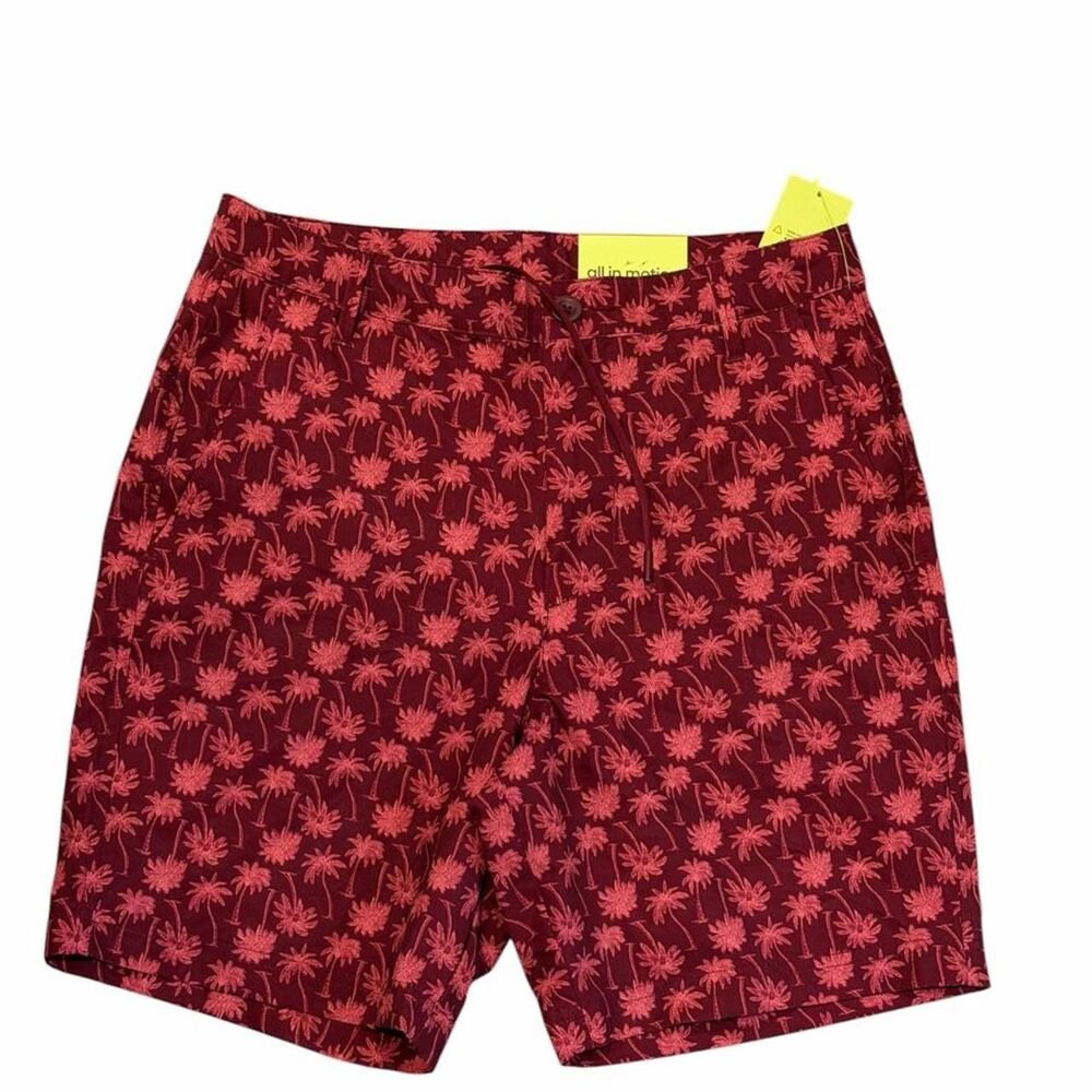 ALL IN MOTION HYBRID Palm Print Swim Shorts Trunks 7" Inseam Size Small